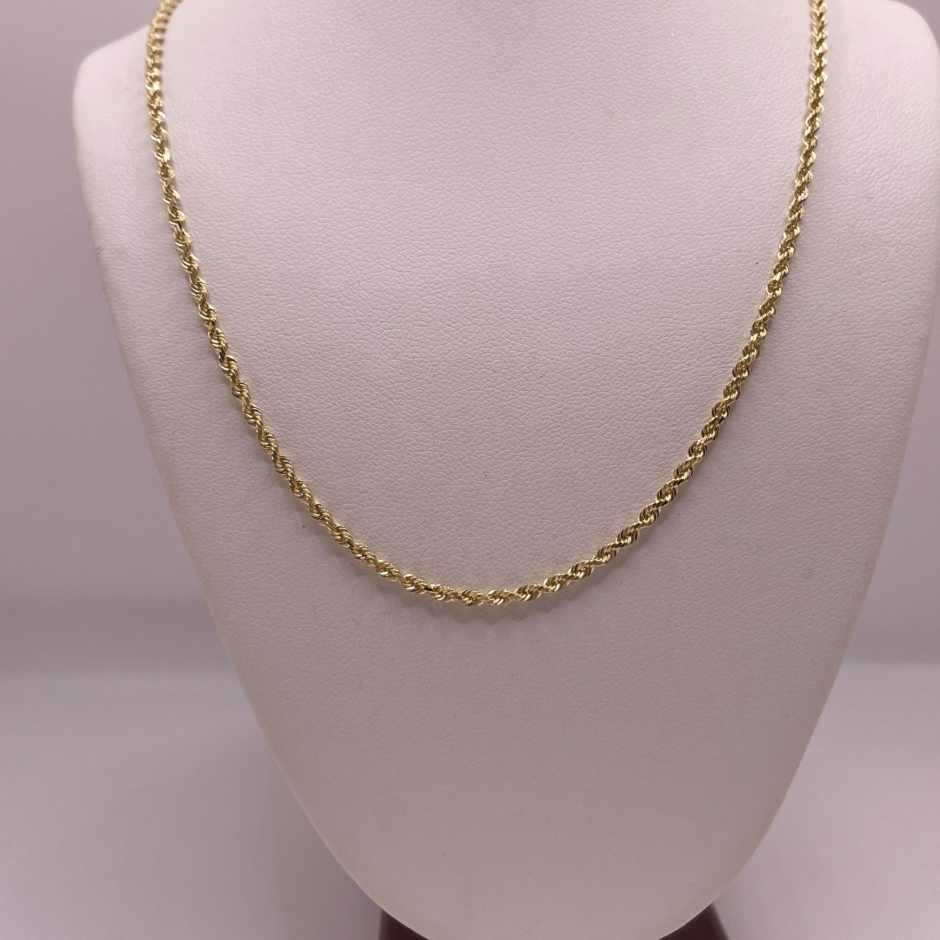 14k gold solid rope chain