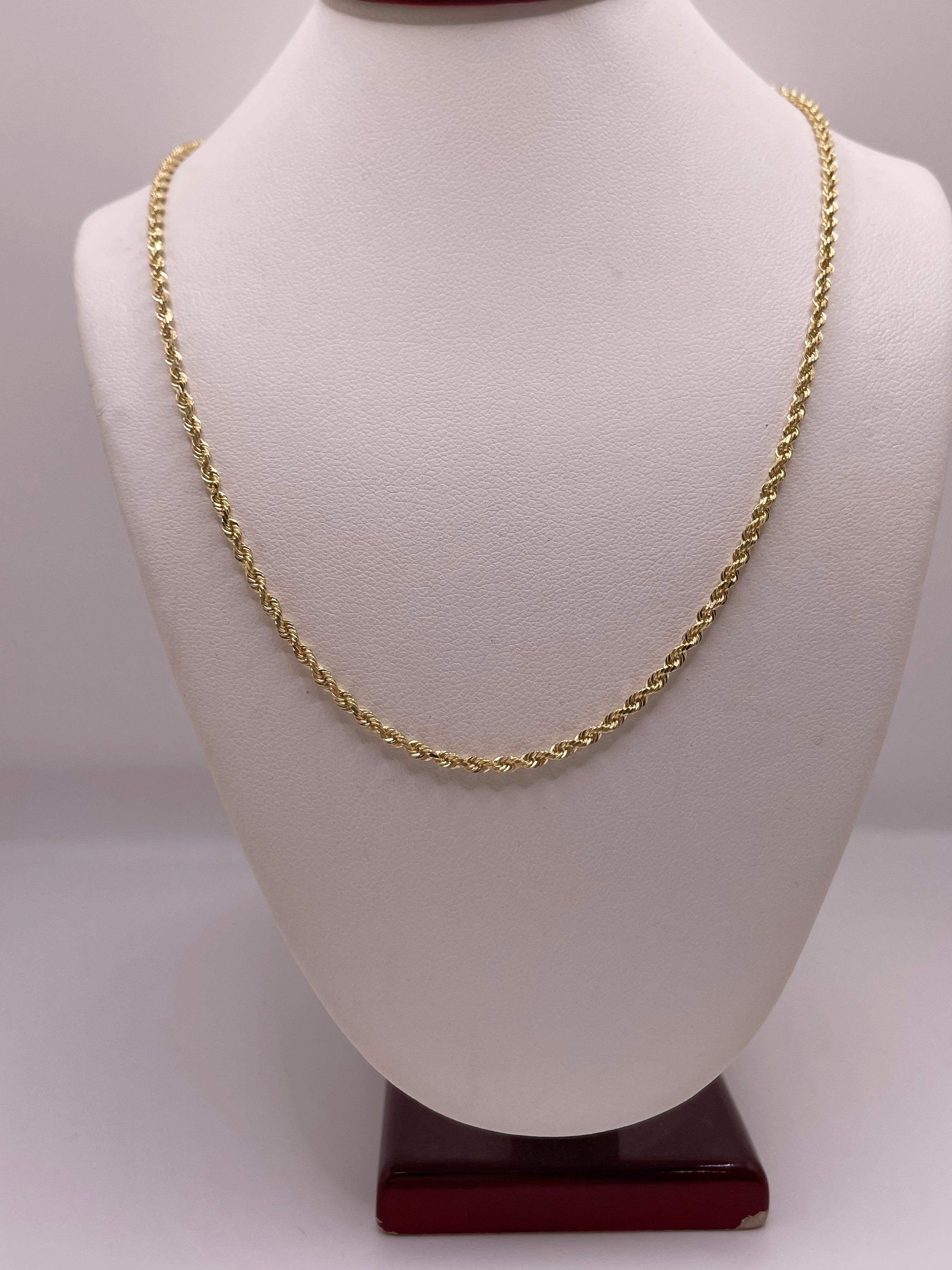 14k gold solid rope chain