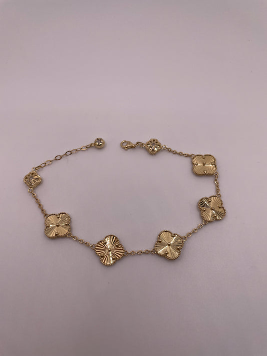 14k gold clover trébol bracelet