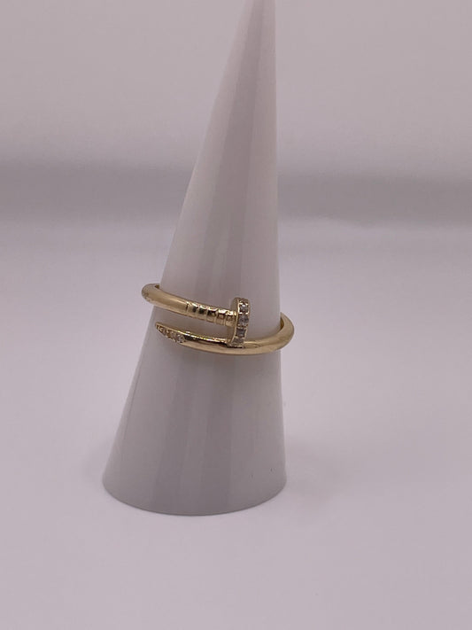 14K Gold Nail Ring