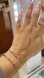 14k gold dainty tri-color hand chain