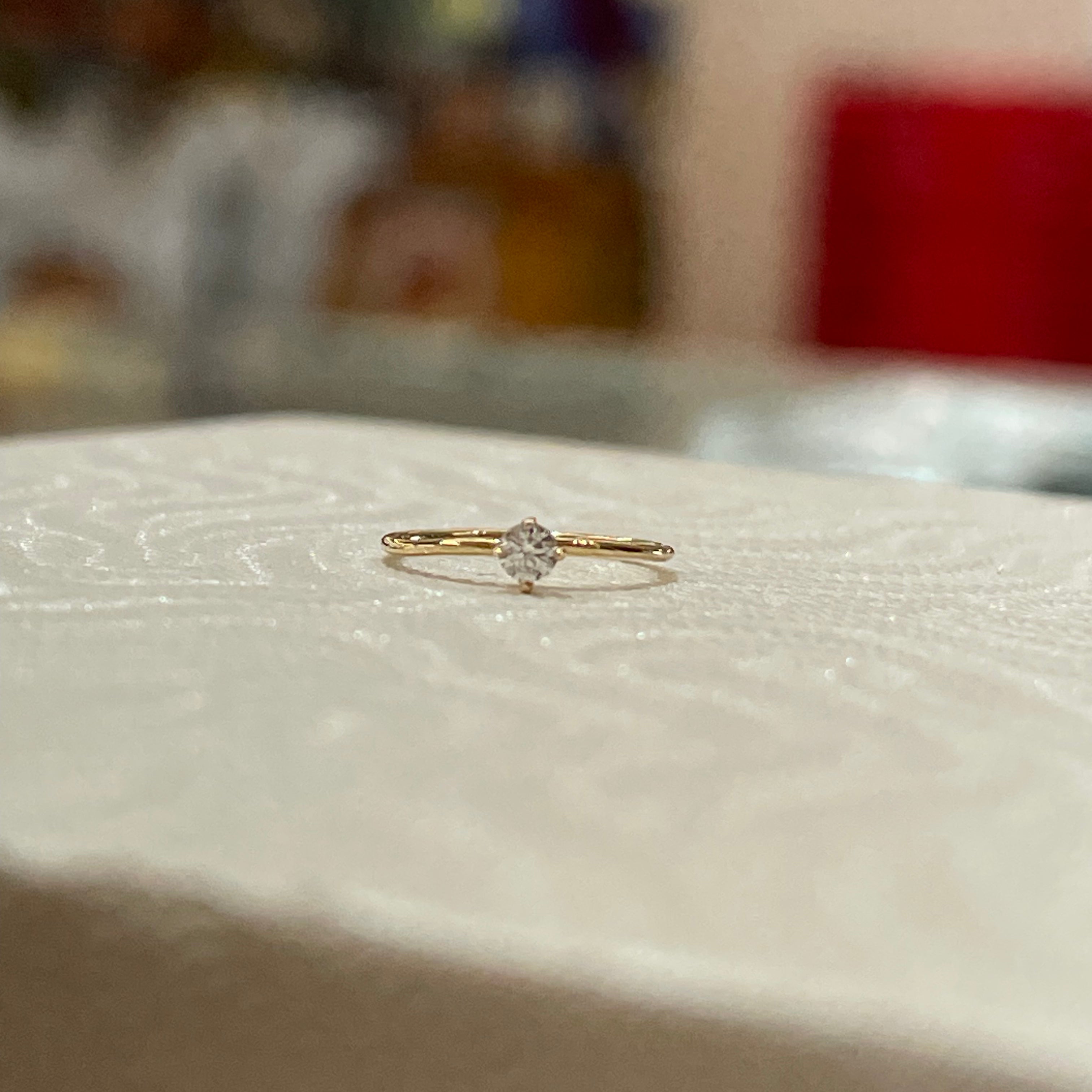 14K Gold CZ Nose Ring Hoop