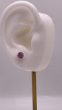 14K Gold 6mm Birthstone Screw Back Stud Earrings