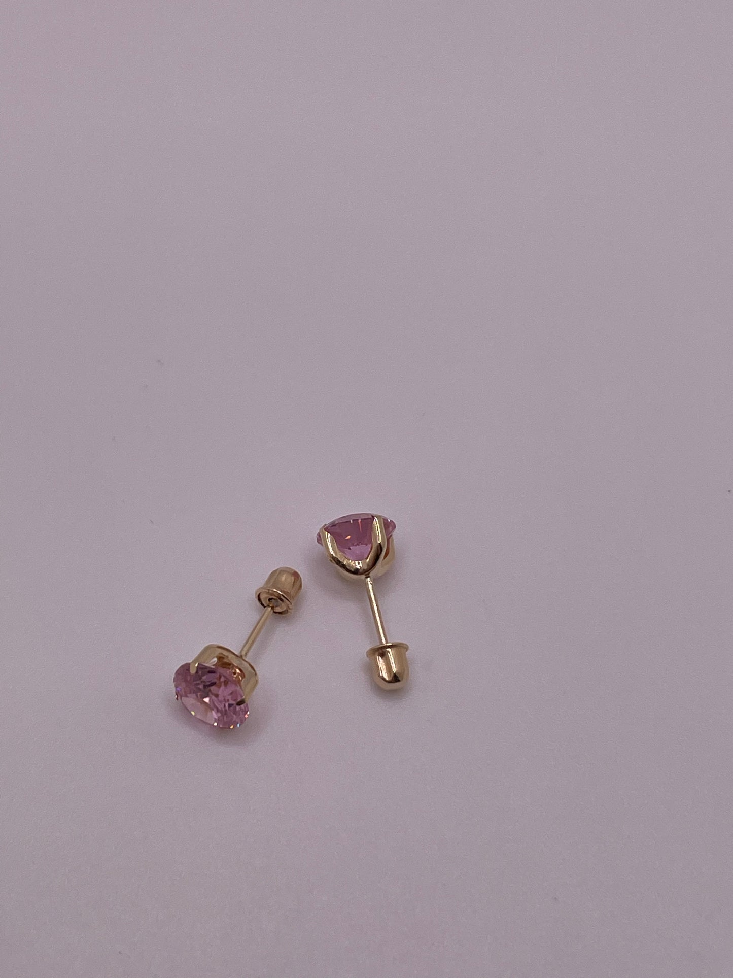 14K Gold 6mm Birthstone Screw Back Stud Earrings