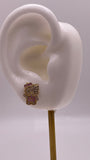 Juego de colgante y aretes de Hello Kitty de 14 quilates con circonitas rosas y blancas