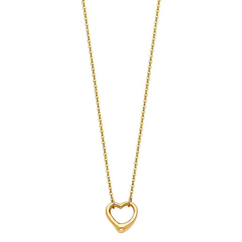 14K Gold Petite Heart Necklace