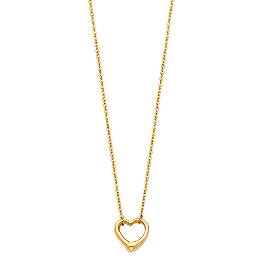 14K Gold Petite Heart Necklace