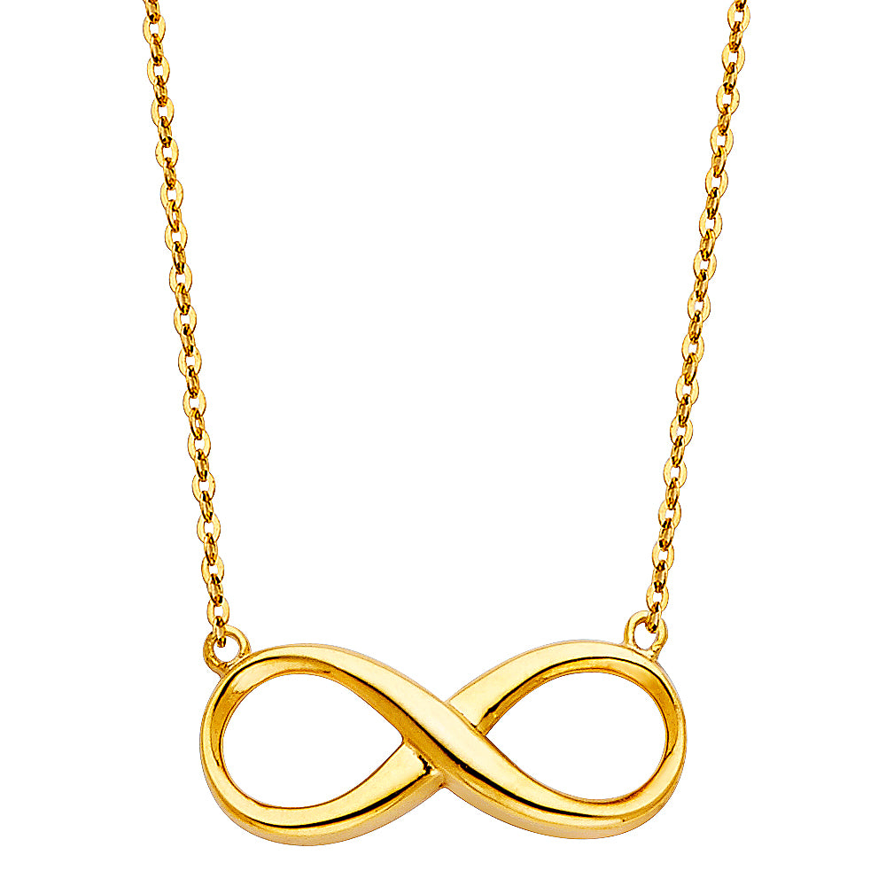14k gold dainty infinity necklace