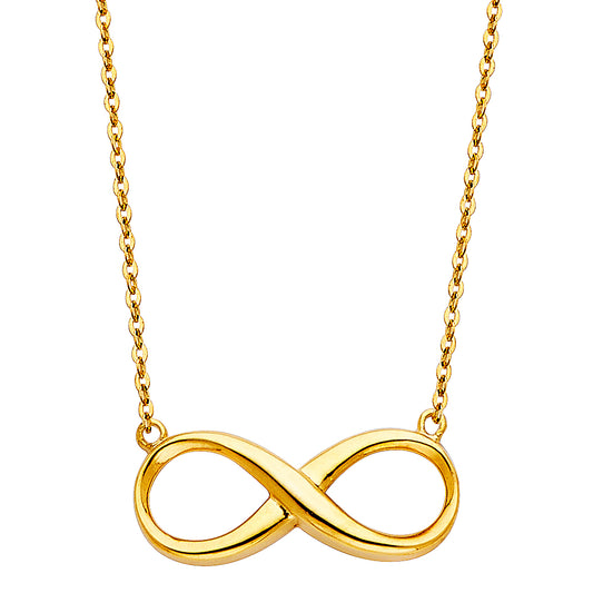 14k gold dainty infinity necklace