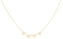 14K yellow gold AMOR necklace with block letter pendant design on 17+1 inch chain