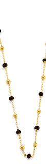14k gold black enamel bead necklace