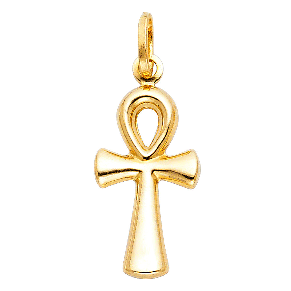 14k gold ankh cross pendant (m)