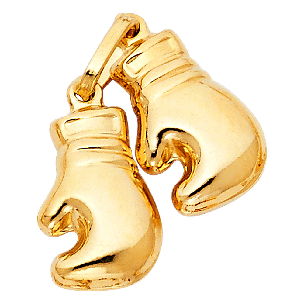 14k gold boxing gloves pendant