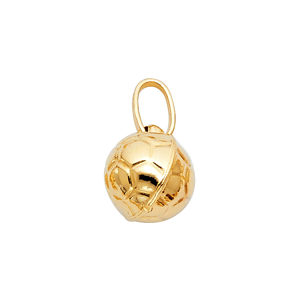 14k gold hollow soccer ball pendant