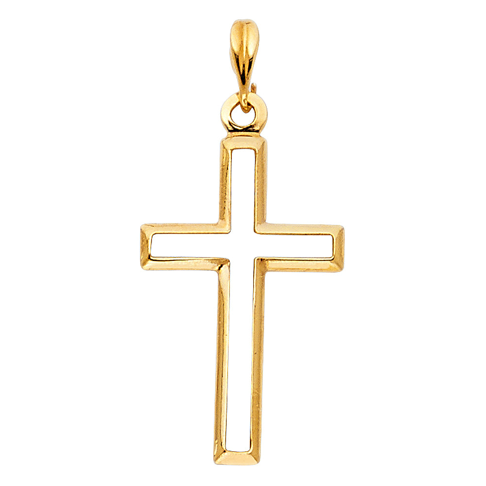 14K Gold Open Cross Pendant