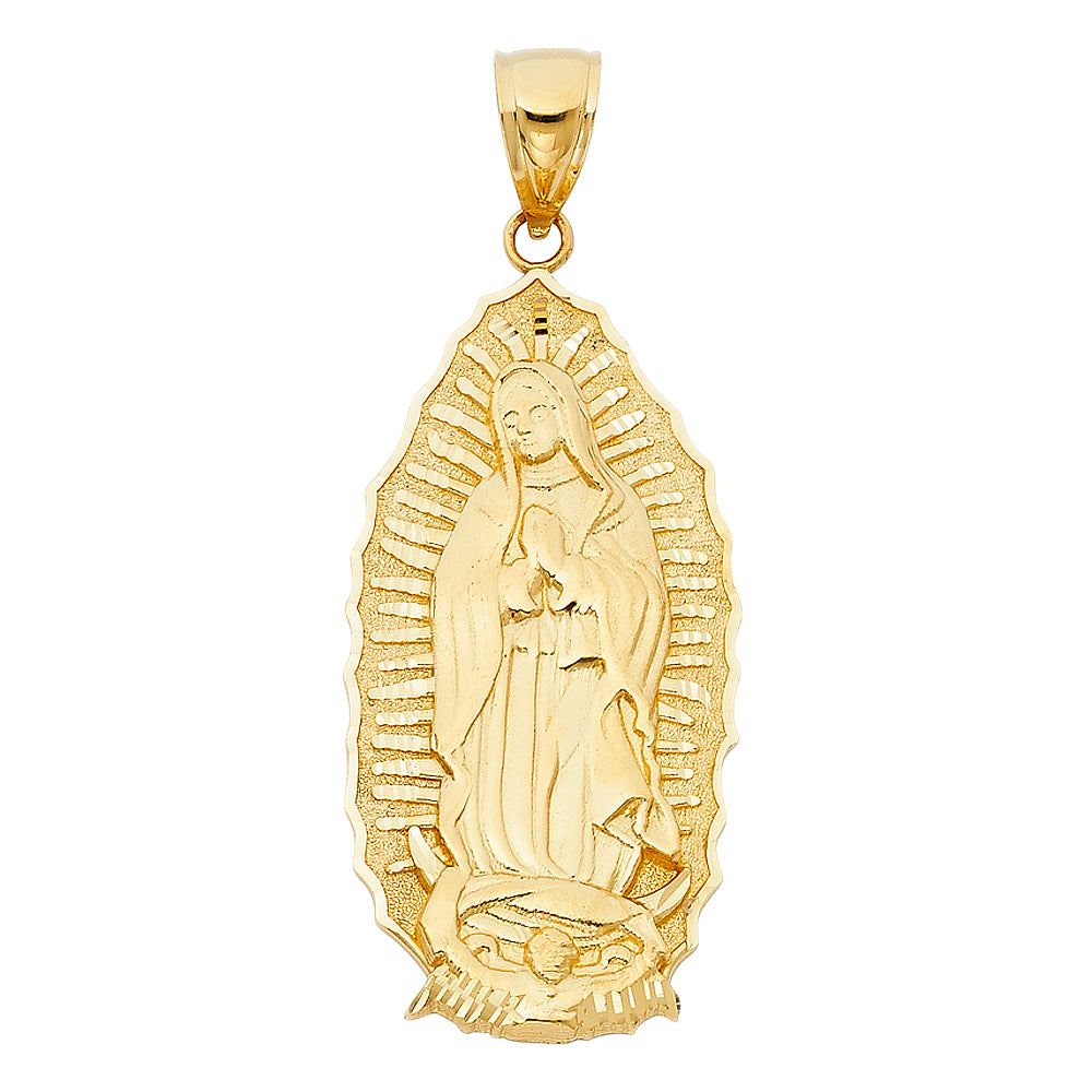 14k gold virgencita pendant