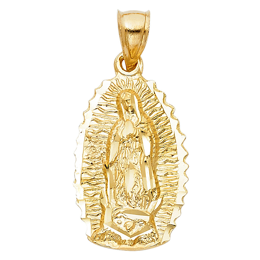 14k gold virgencita pendant