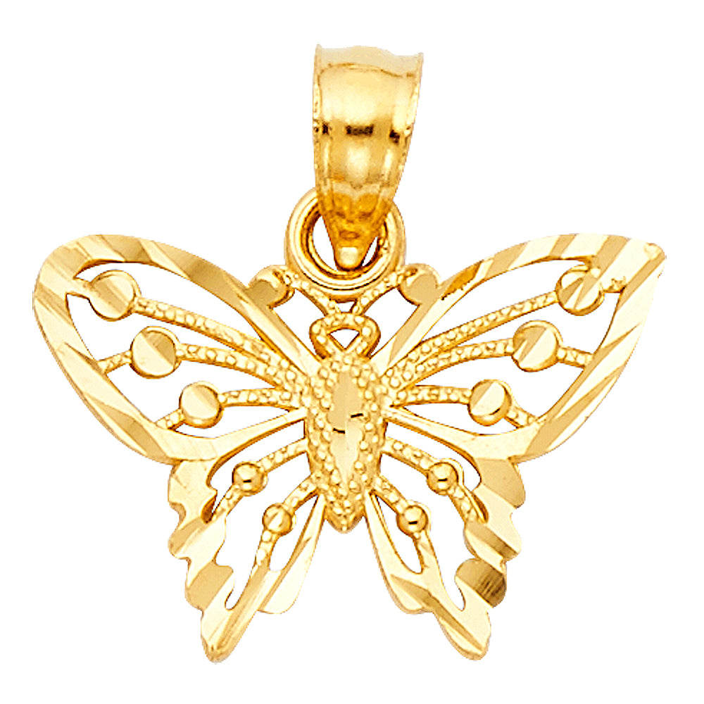 14k gold butterfly pendant