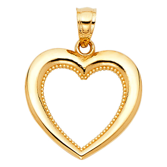 14k gold open diana heart pendant (1789)