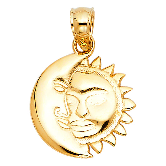 14k gold sun & moon pendant