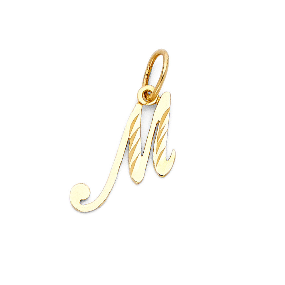 14k gold cursive initial pendant
