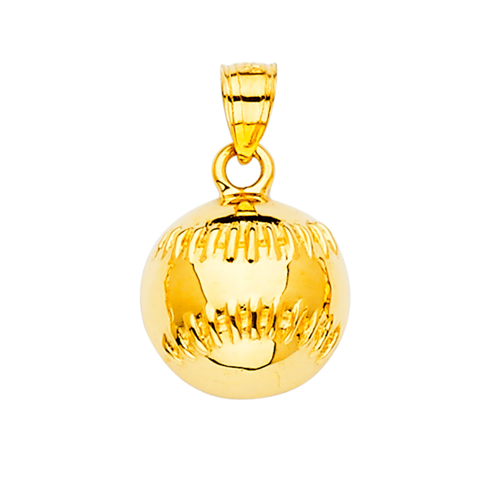 14k gold baseball pendant