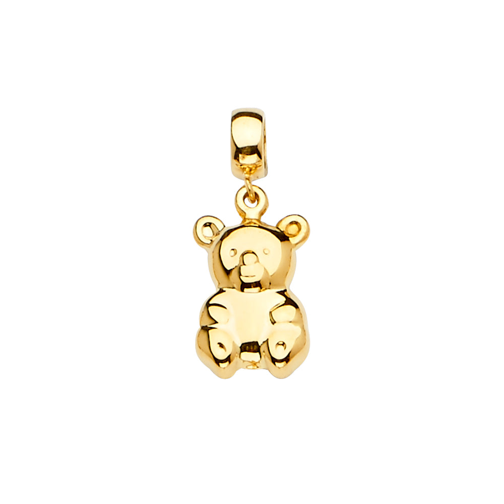 14K Gold Charm Bracelet Pendant Teddy Bear