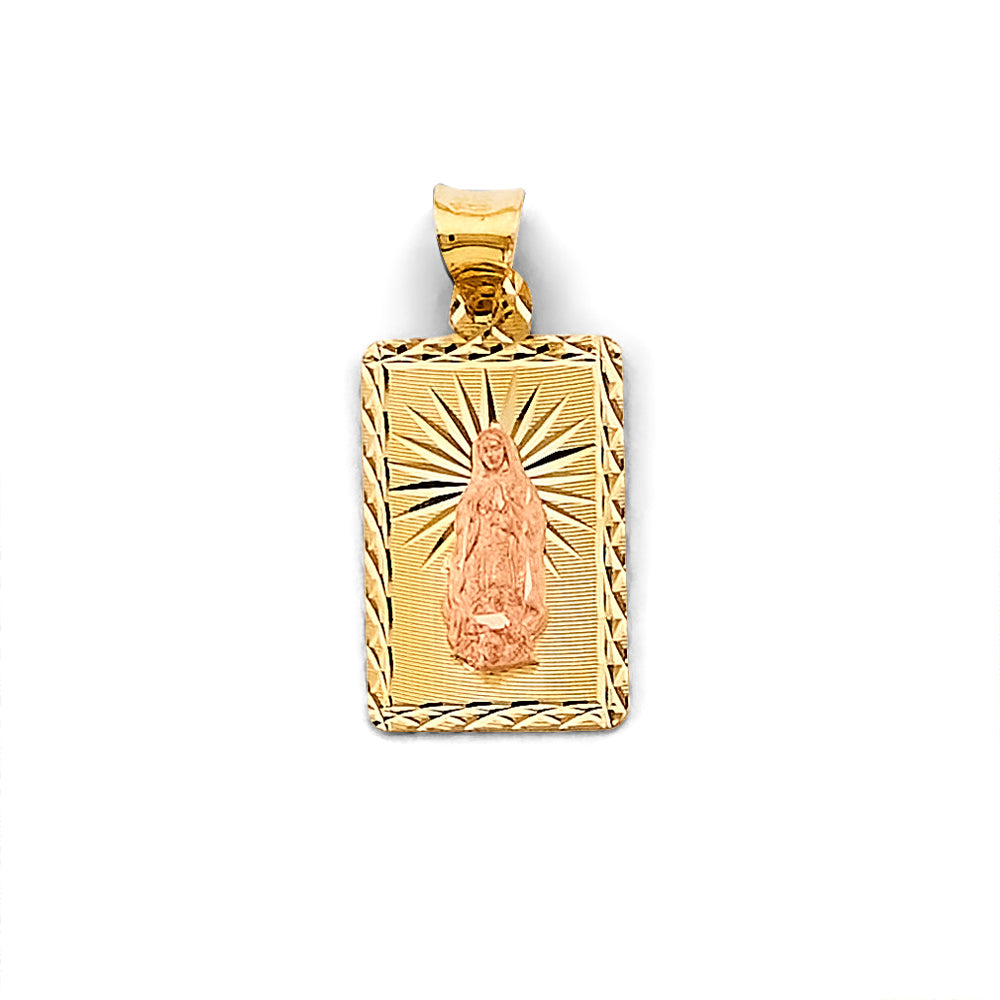 14k gold two tone square virgencita pendant (s)