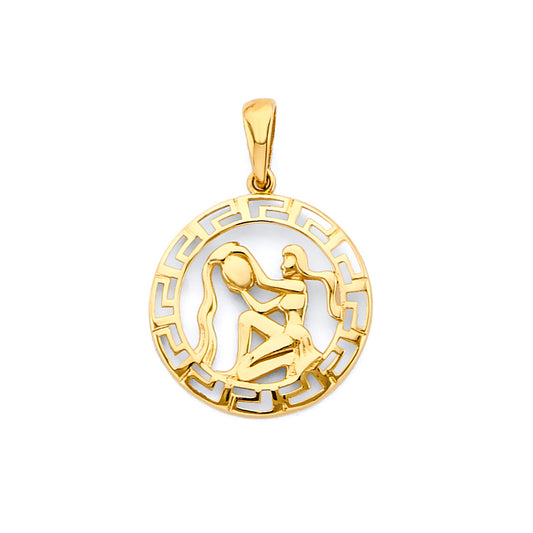 14k gold zodiac pendant