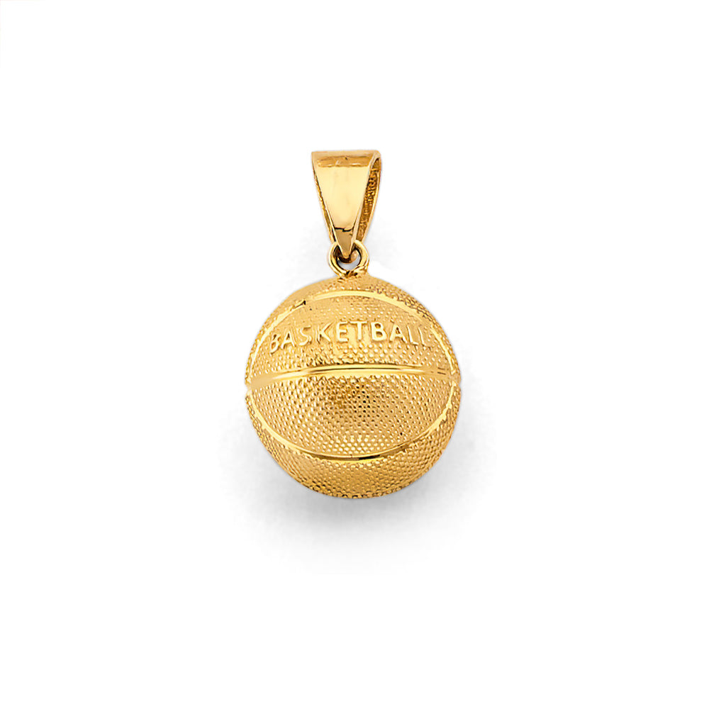 14k gold basketball pendant