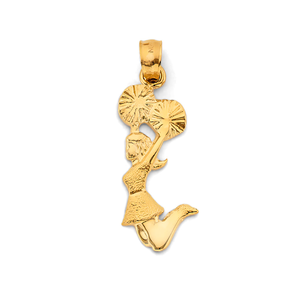 14k gold cheerleader pendant