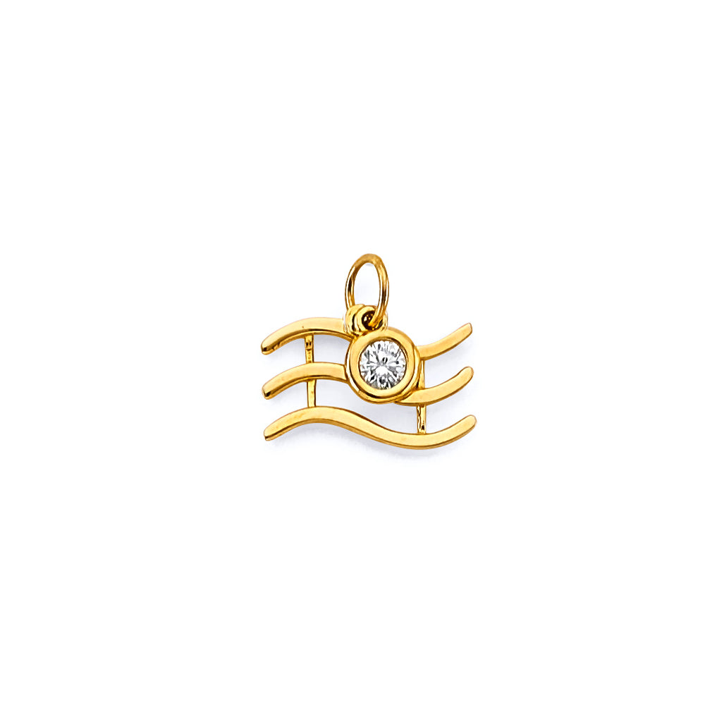 14k gold dainty zodiac charm