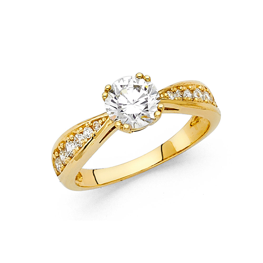 14k gold cz wedding engagement band