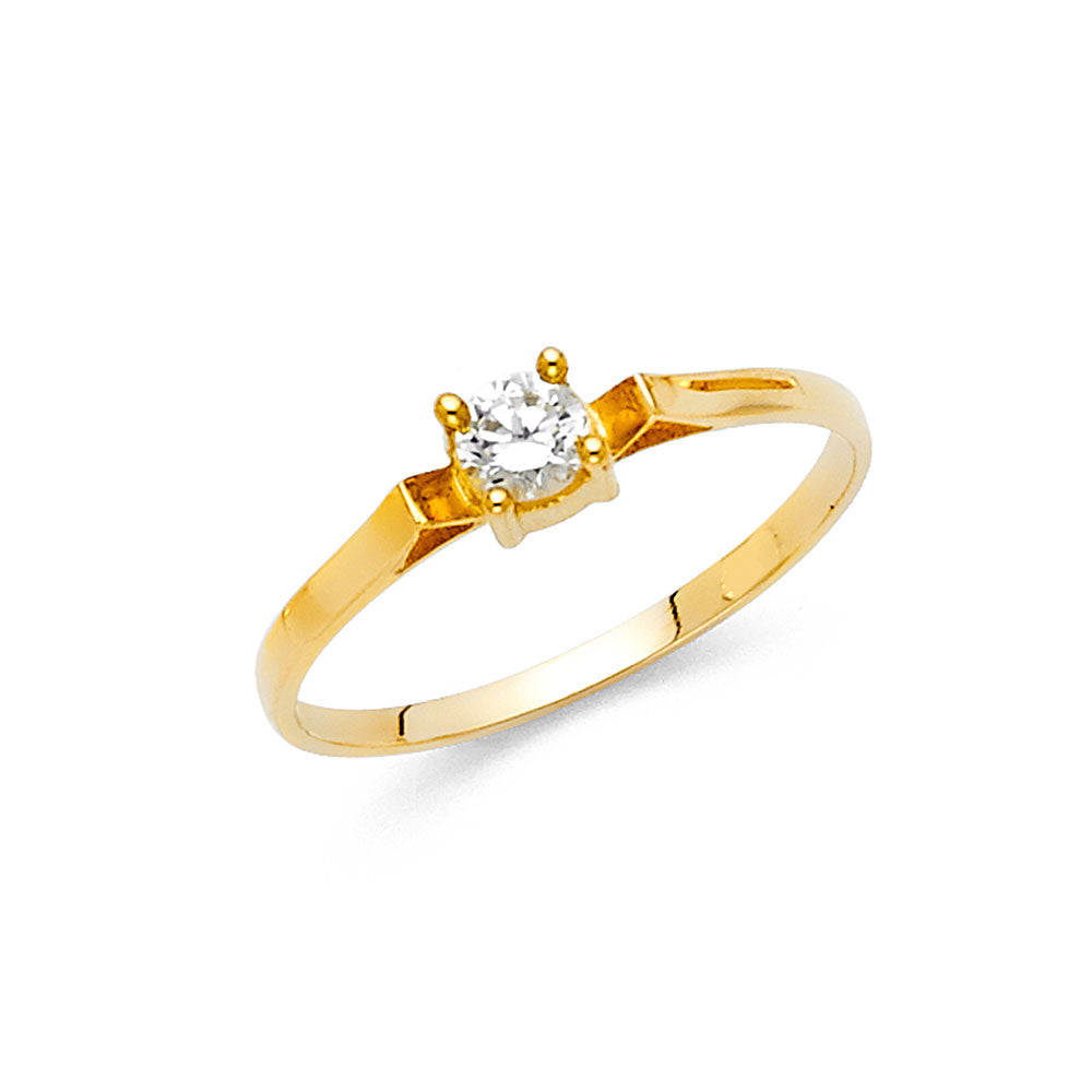 14k gold white cz ring (0419)