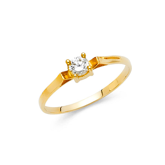 14k gold white cz ring