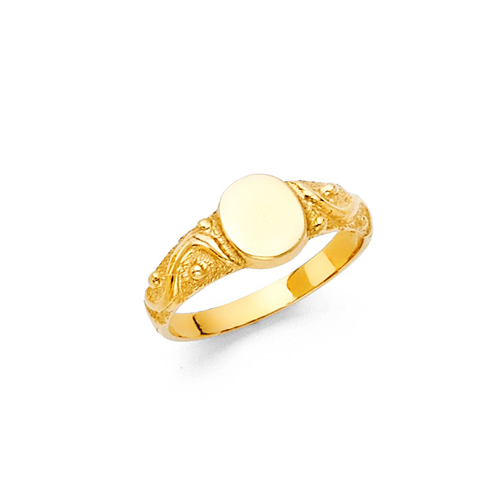 14K Gold Baby Signet Ring or Women's Pinky Ring