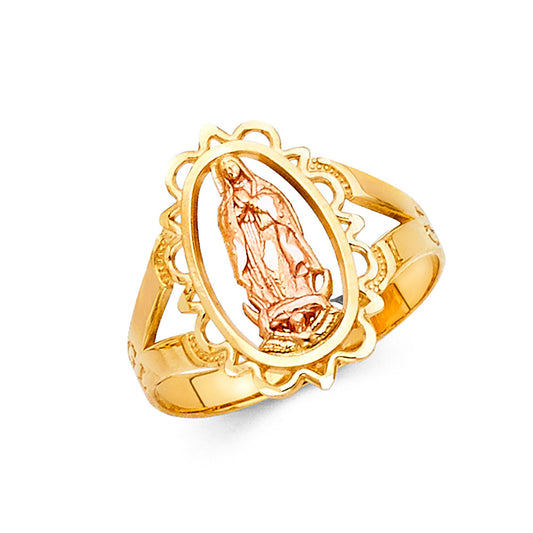 14k gold 2 tone virgencita ring