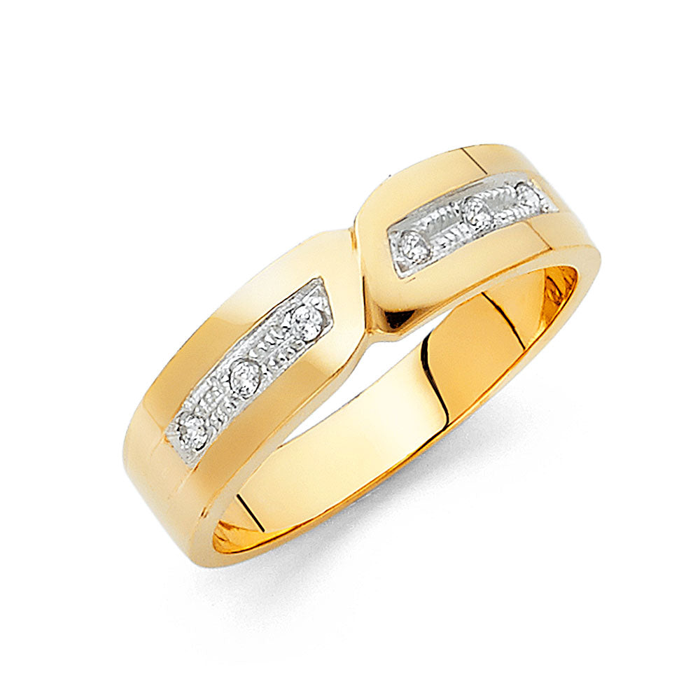 14k gold wedding trio set