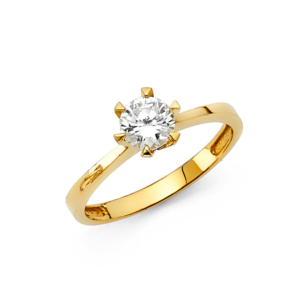14K Gold CZ Solitare Engagement Ring