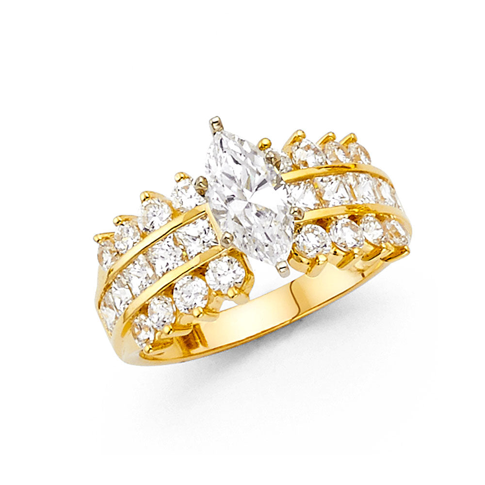 14K Gold Marquise CZ Women's Engagement Ring