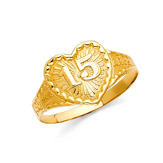 14k gold heart 15 ring