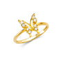 14K gold butterfly ring, CZ butterfly ring, dainty butterfly jewelry, real gold butterfly ring, yellow gold butterfly ring