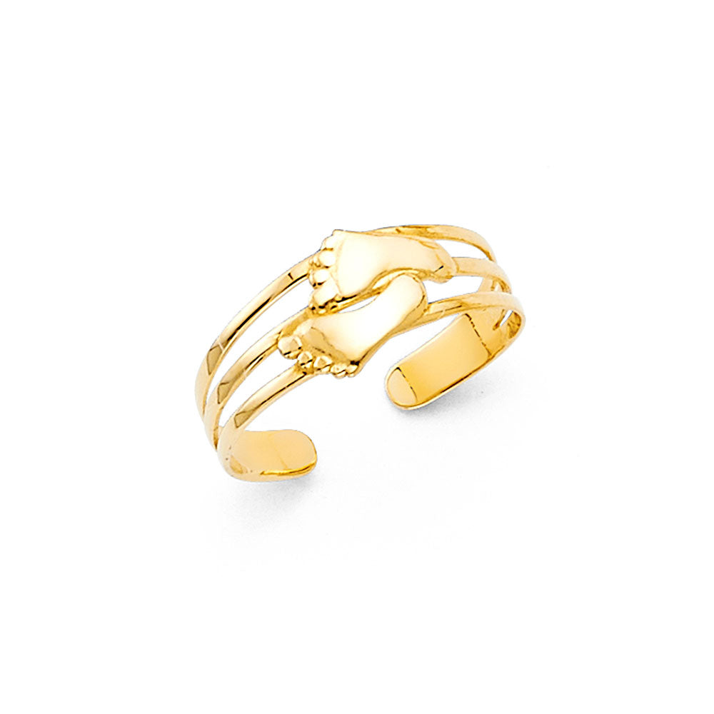 14k solid baby feet toe ring
