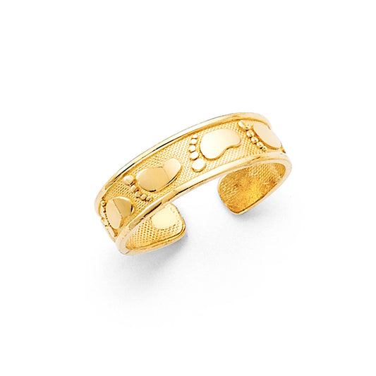 14k solid baby feet toe ring