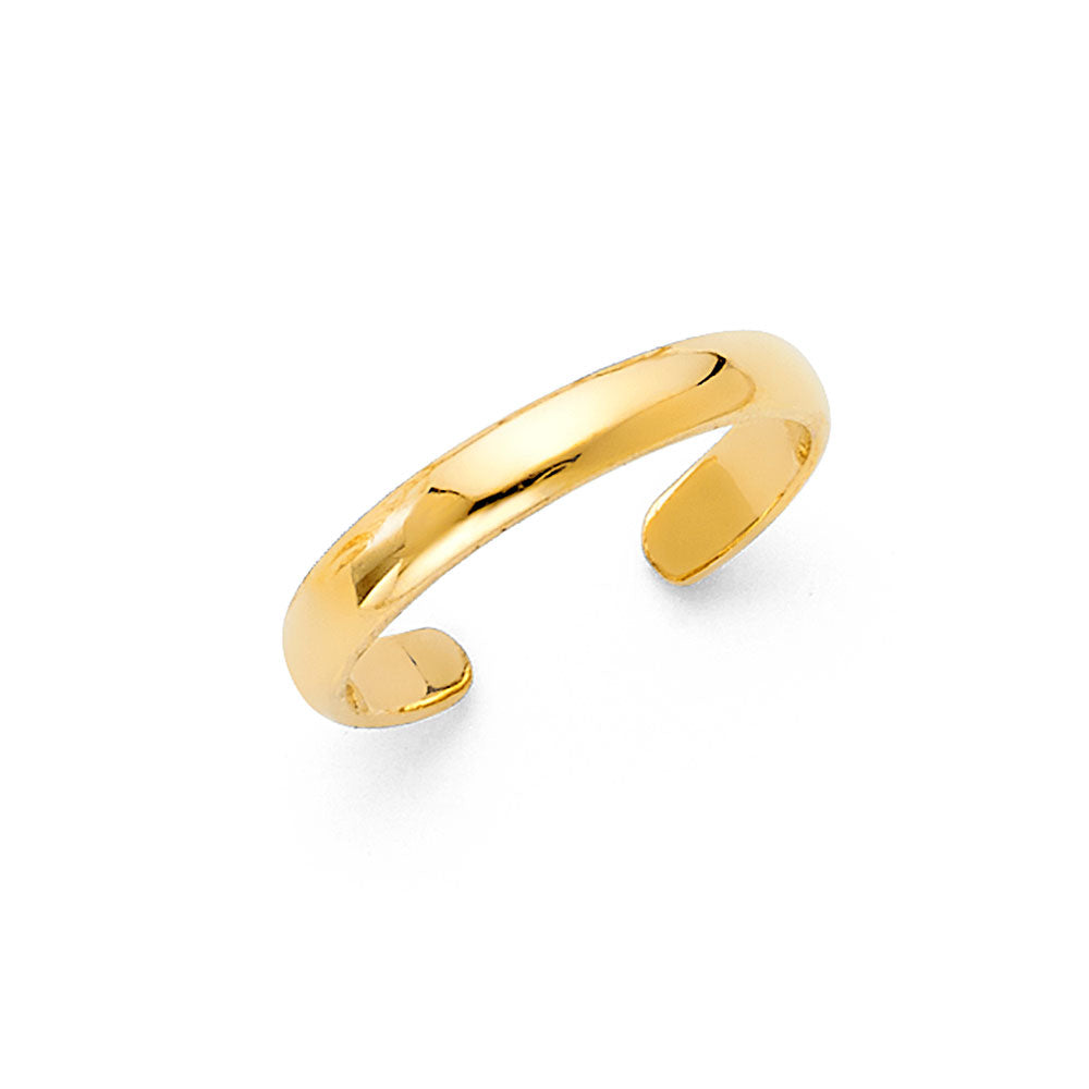 Anillo de dedo del pie de amor, amor, amor de oro macizo de 14 quilates