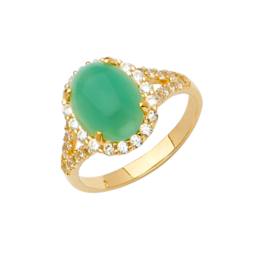 14k gold jade ring