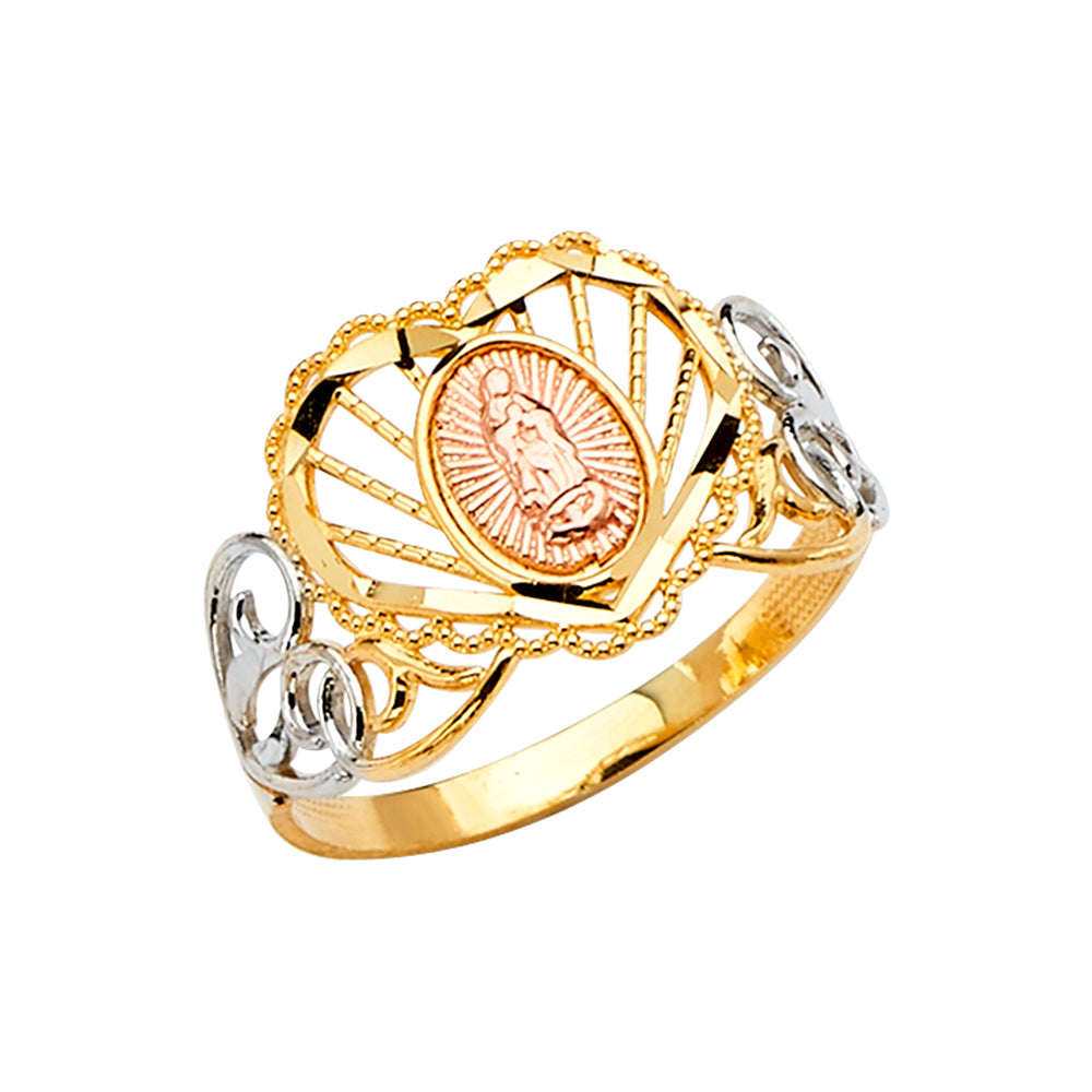 14k gold virgencita ring