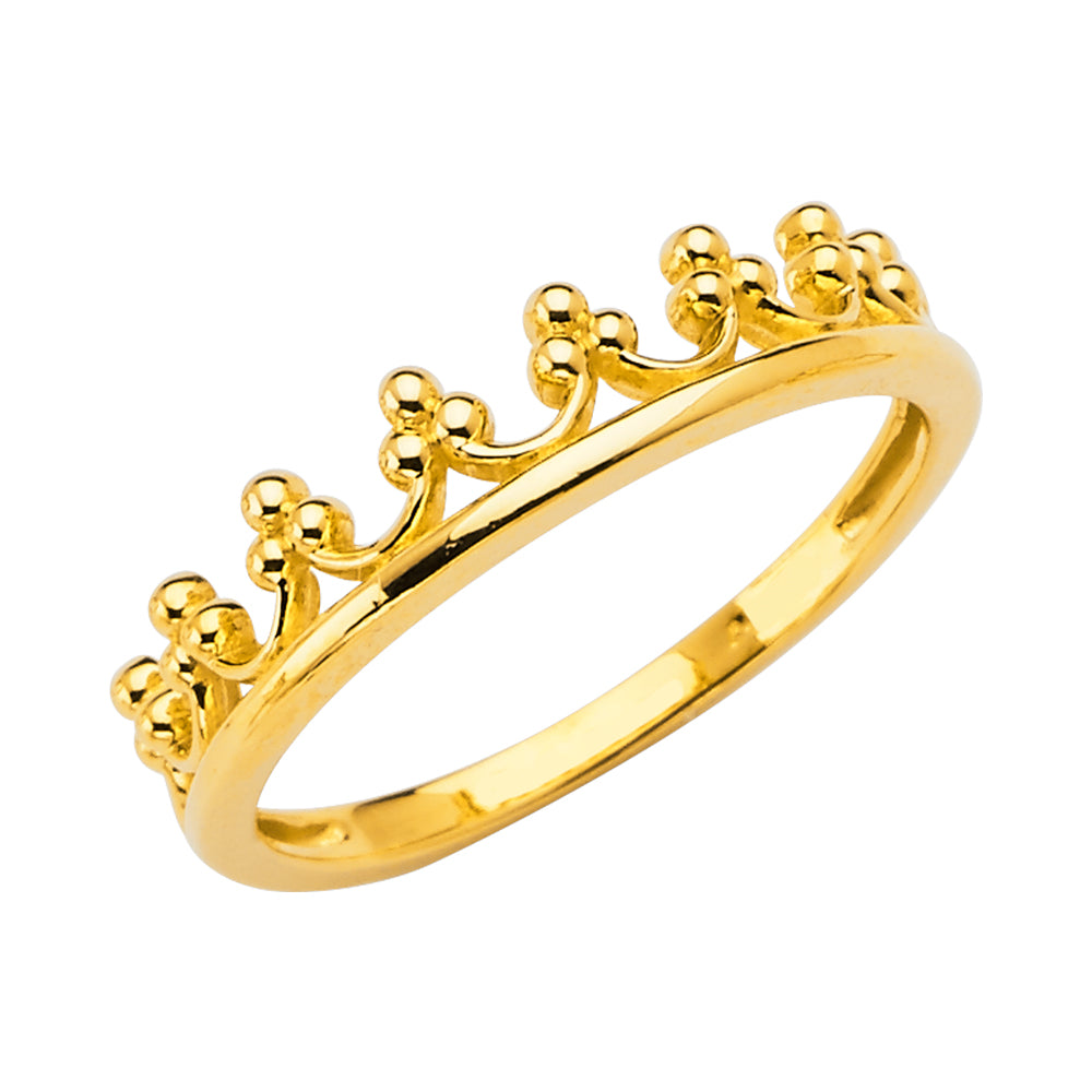 14k gold small crown ring