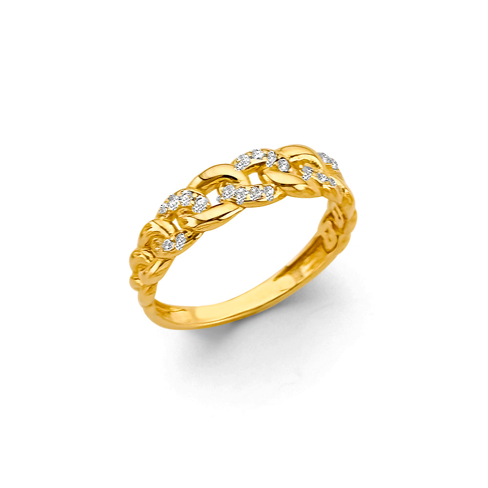 14k diana link ring