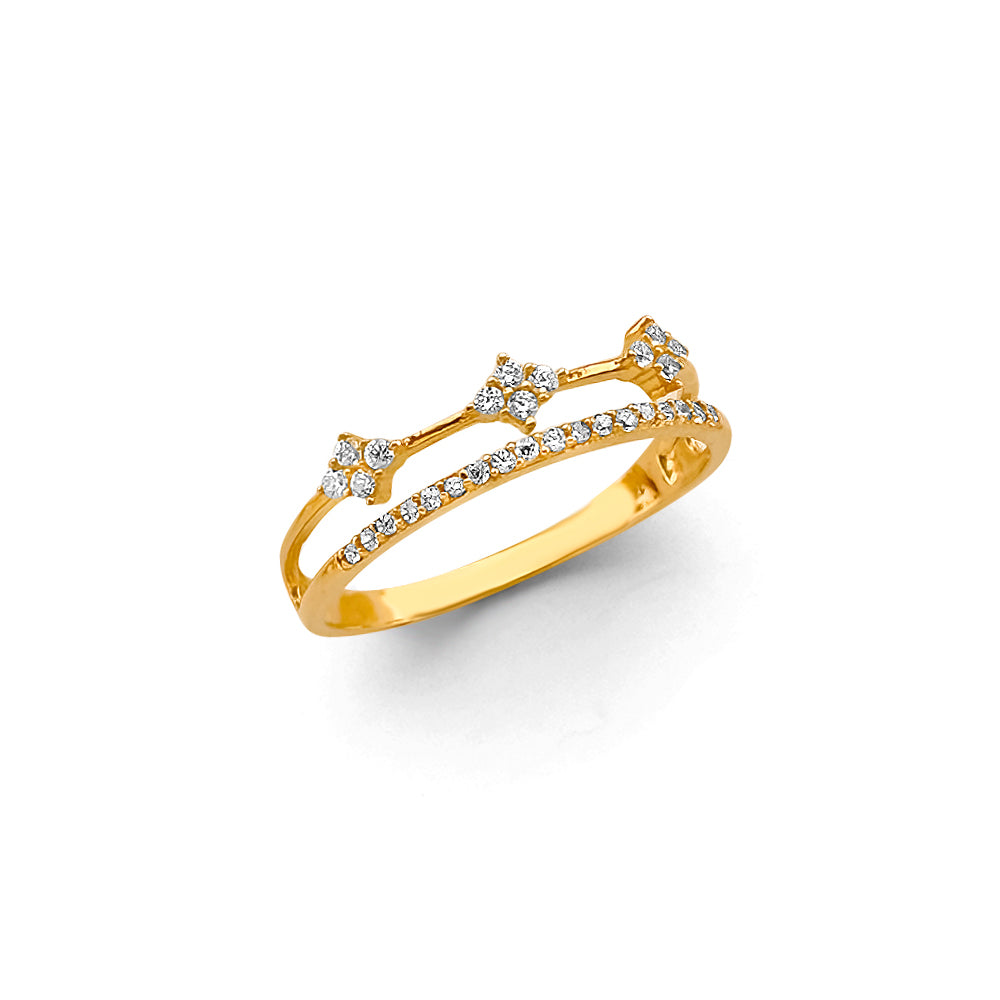 14K Gold Starlight Double Band Ring